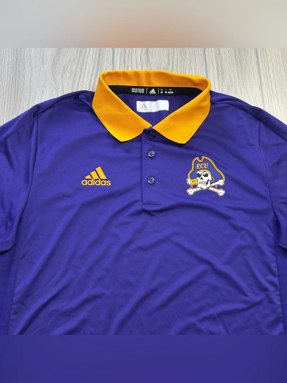 Adidas ECU East Carolina Pirates Coaches Sideline Climalite Polo Shirt Men’s M